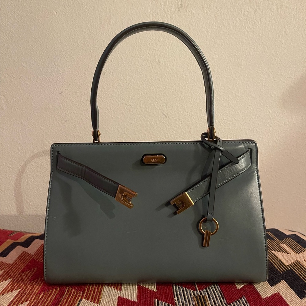 Tory Burch Blue Green Radziwill Top Handle Satchel